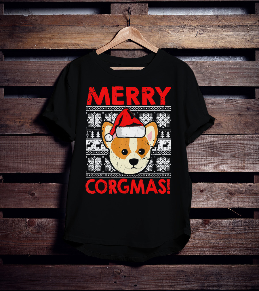 Merry Corgmas Funny Christmas Santa Corgi Dog T-Shirt