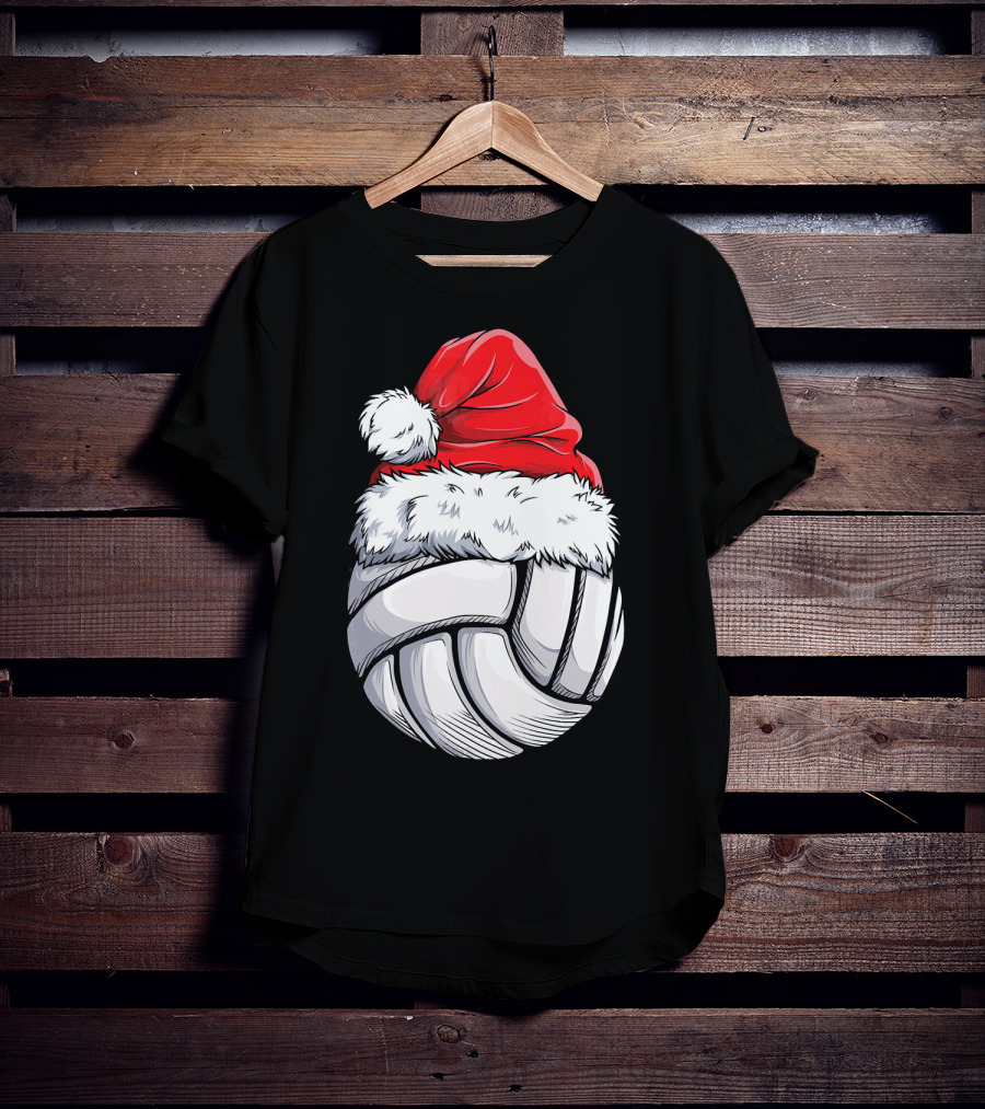 Volleyball Santa Hat Christmas Ball T-Shirt