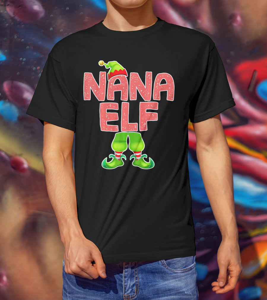 Nana Elf Merry Christmas Humor T-Shirt