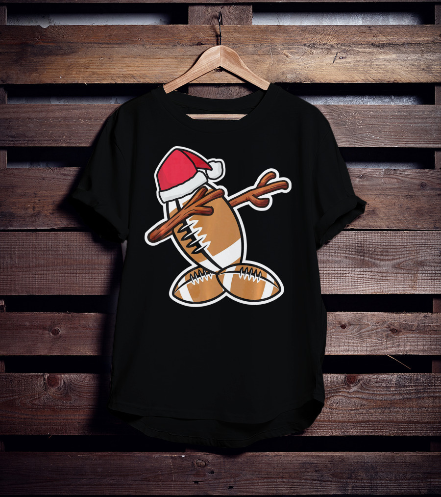 Dabbing Christmas Football Snowman T-Shirt
