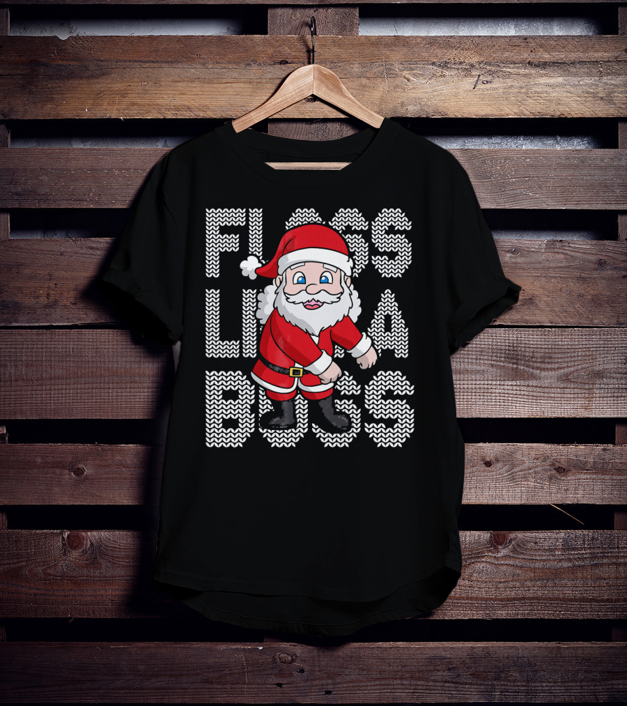 Santa Floss Like A Boss Christmas Kids T-Shirt