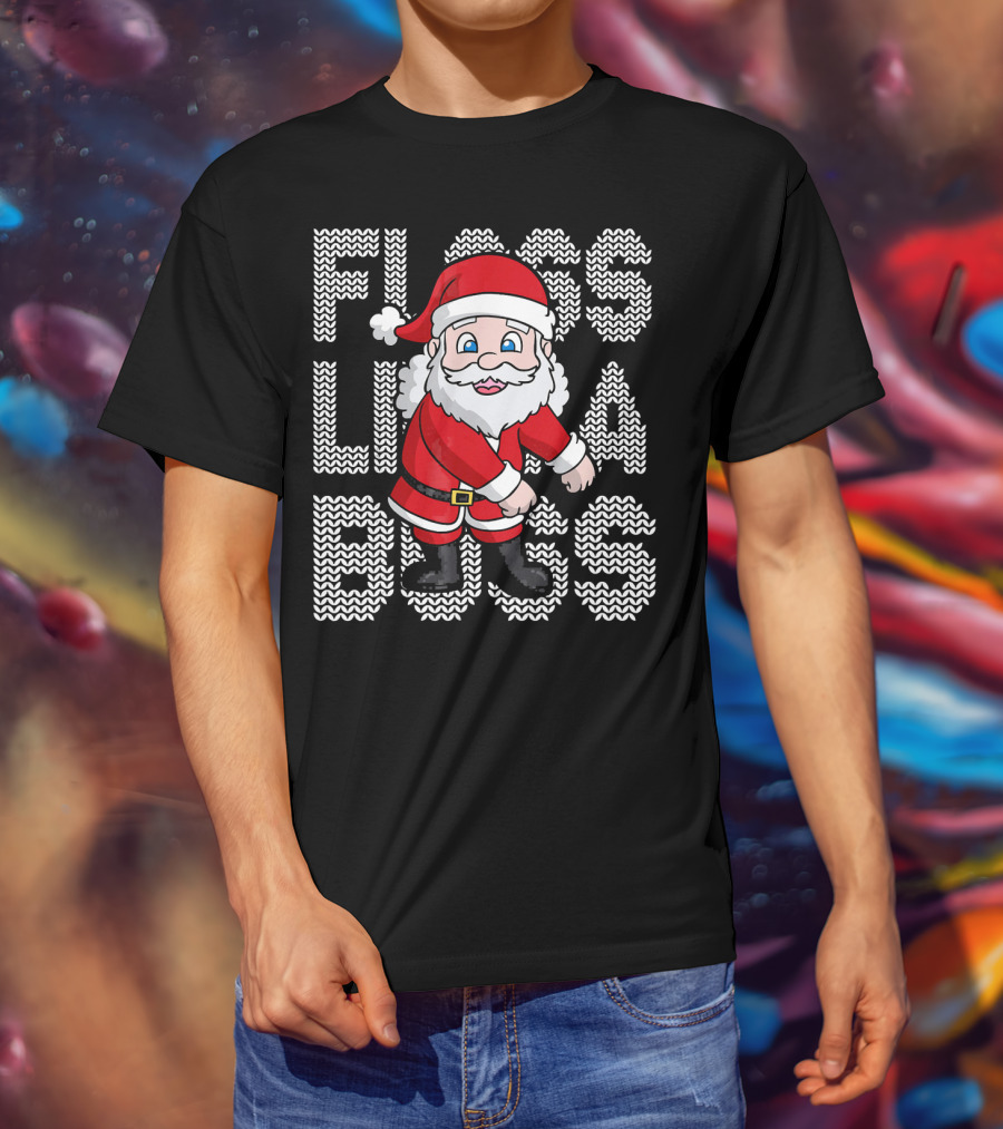 Santa Floss Like A Boss Christmas Kids T-Shirt