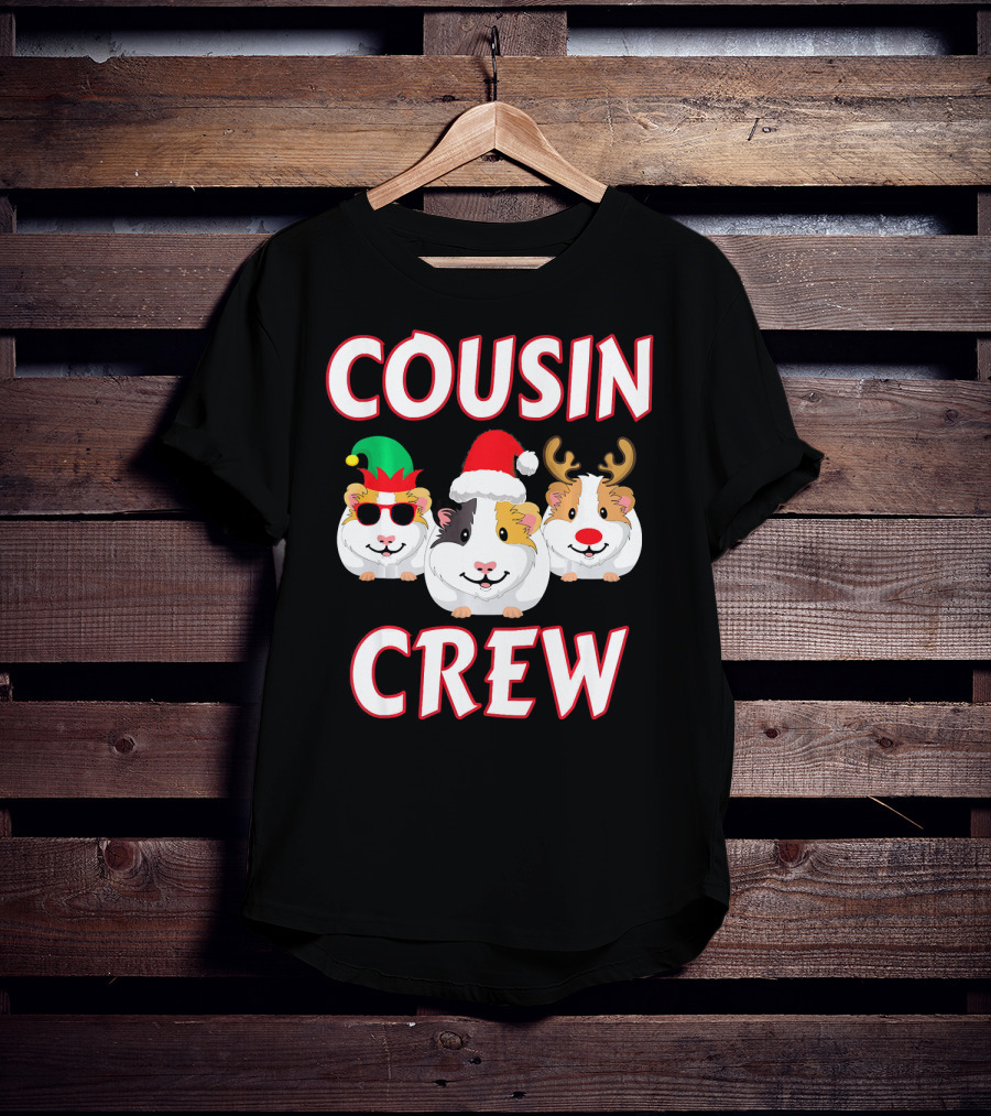 Cousin Crew Guinea Pig Christmas Holiday Reindeer Elves T-Shirt