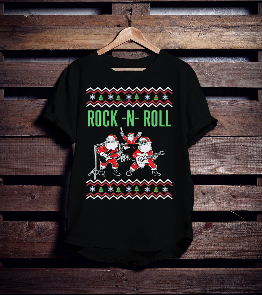 Rock N Roll Christmas Santa Rocks Festive Band Αντίγραφo T-Shirt