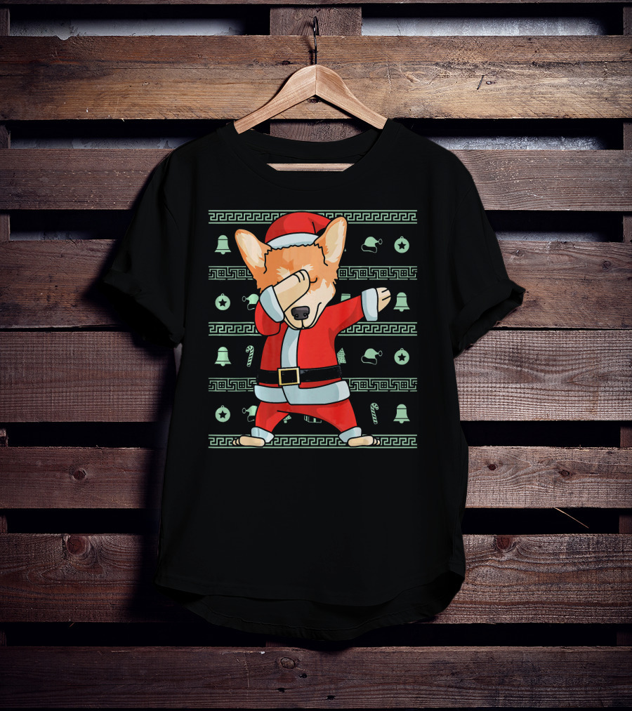 Corgi Santa Dabbing Christmas T-Shirt