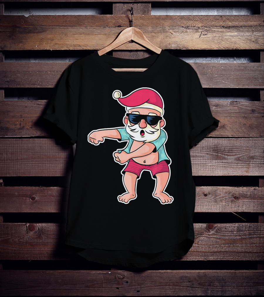 Flossing Dance Santa In Sunglasses And Hat T-Shirt