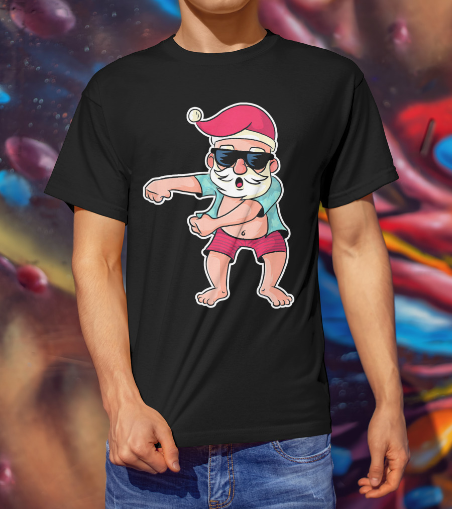 Flossing Dance Santa In Sunglasses And Hat T-Shirt