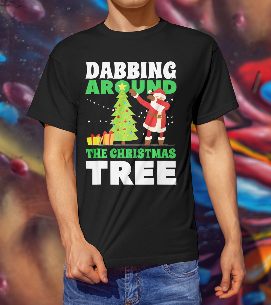 Dabbing Around The Christmas Tree Kris Kringle Merry Christmas San T-Shirt