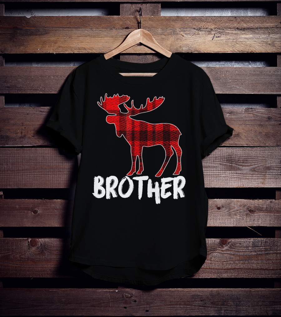 Brother Red Plaid Moose T-Shirt