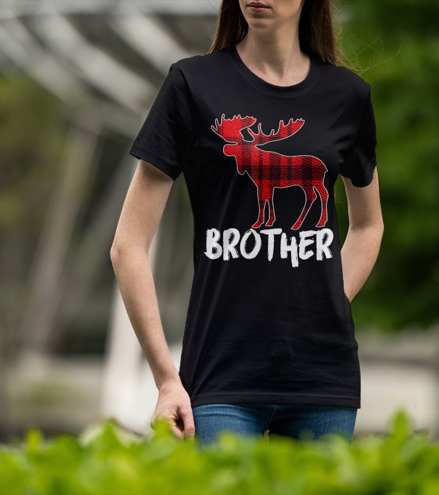Brother Red Plaid Moose T-Shirt