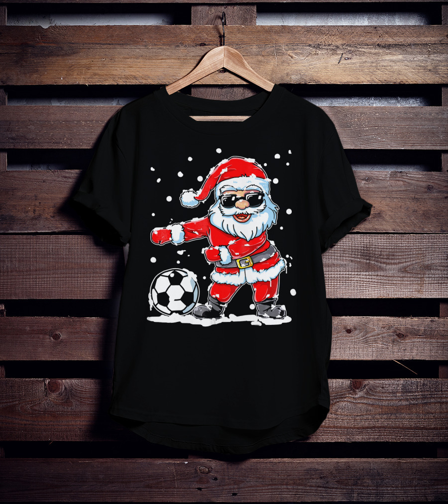 Christmas Flossing Santa Soccer T-Shirt