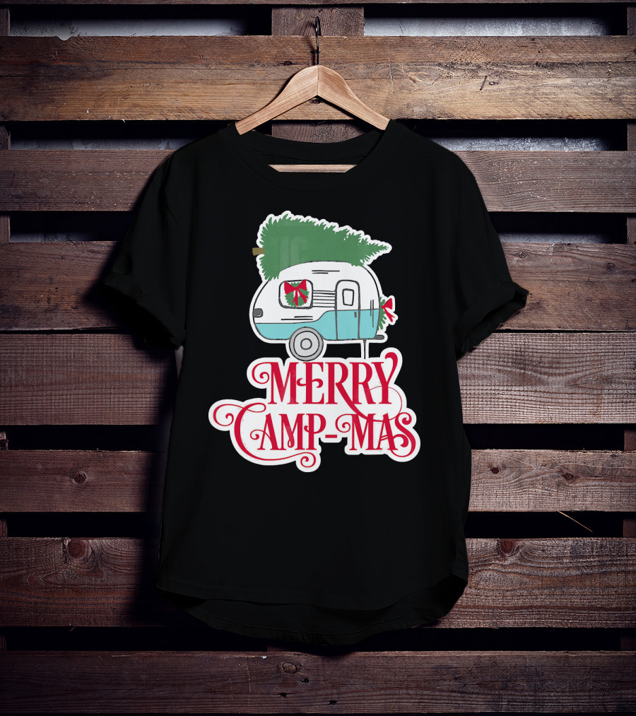 Merry Camp-Mas Christmas Vintage Camper T-Shirt