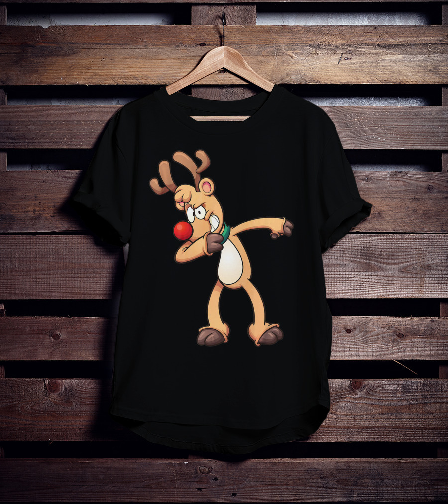 Rudolph Dabbing Reindeer Christmas Dance Antlers T-Shirt