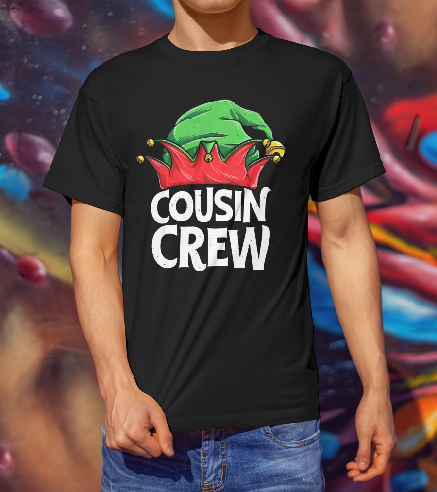 Cousin Crew Elf Christmas Jester Hat T-Shirt