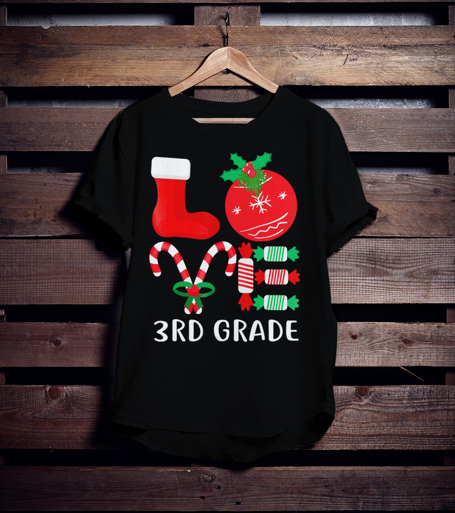 Candy Cane Christmas 3rd Grade Holiday T-Shirt