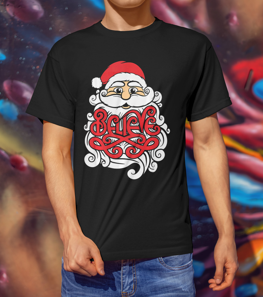 Believe Santa Christmas X Mas T-Shirt