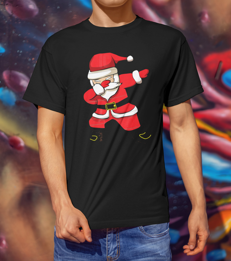 Dabbing Santa Christmas Santa College Dab Move Iconic Festive T-Shirt