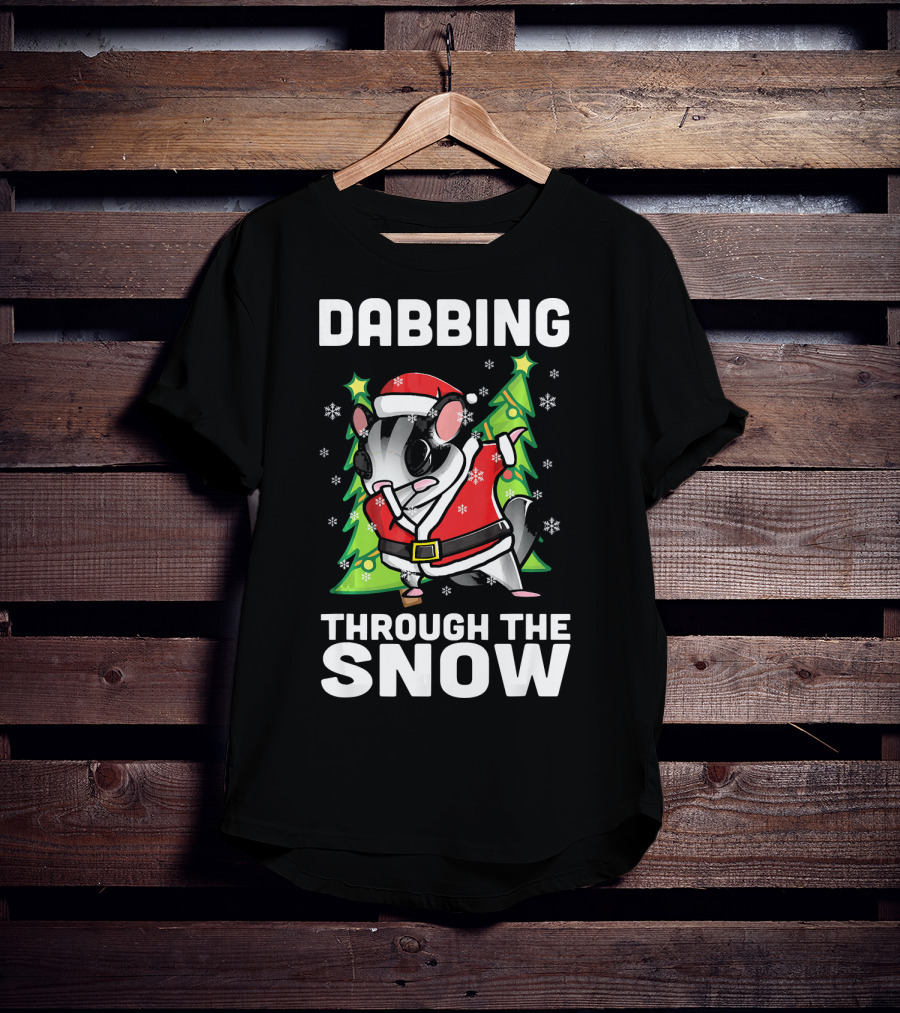 Dabbing Through The Snow Santa Sugar Glider T-Shirt