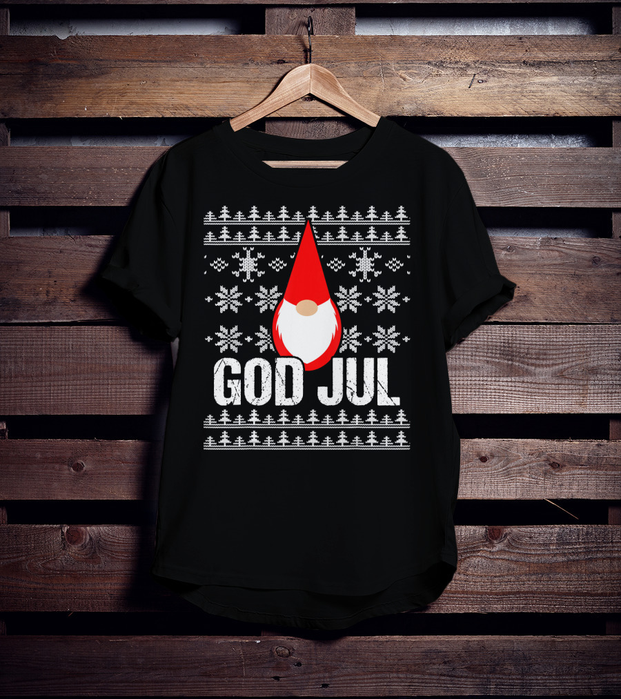God Jul Gnome Tomte Christmas Nordic T-Shirt