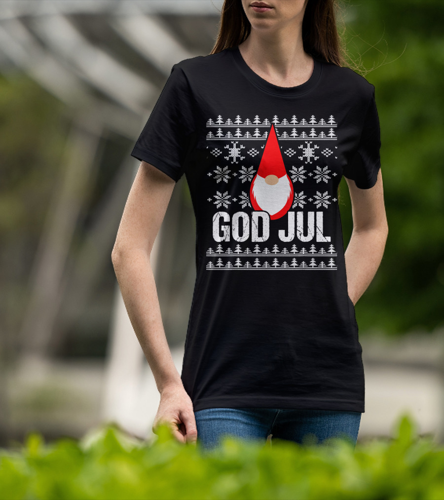 God Jul Gnome Tomte Christmas Nordic T-Shirt