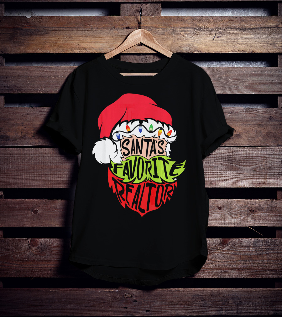 Santa's Favorite Realtor Christmas Santa T-Shirt