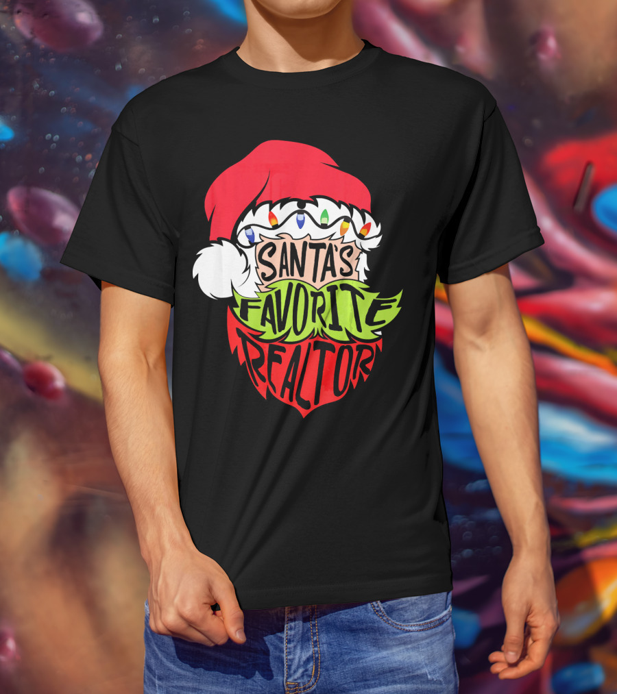 Santa's Favorite Realtor Christmas Santa T-Shirt