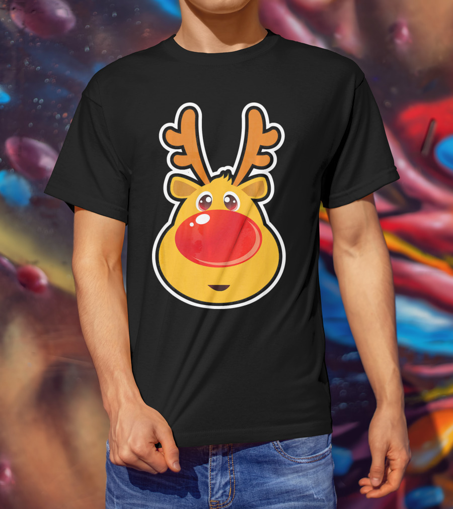 RUDOLPH Red Nose Reindeer Santa Iconic Character T-Shirt