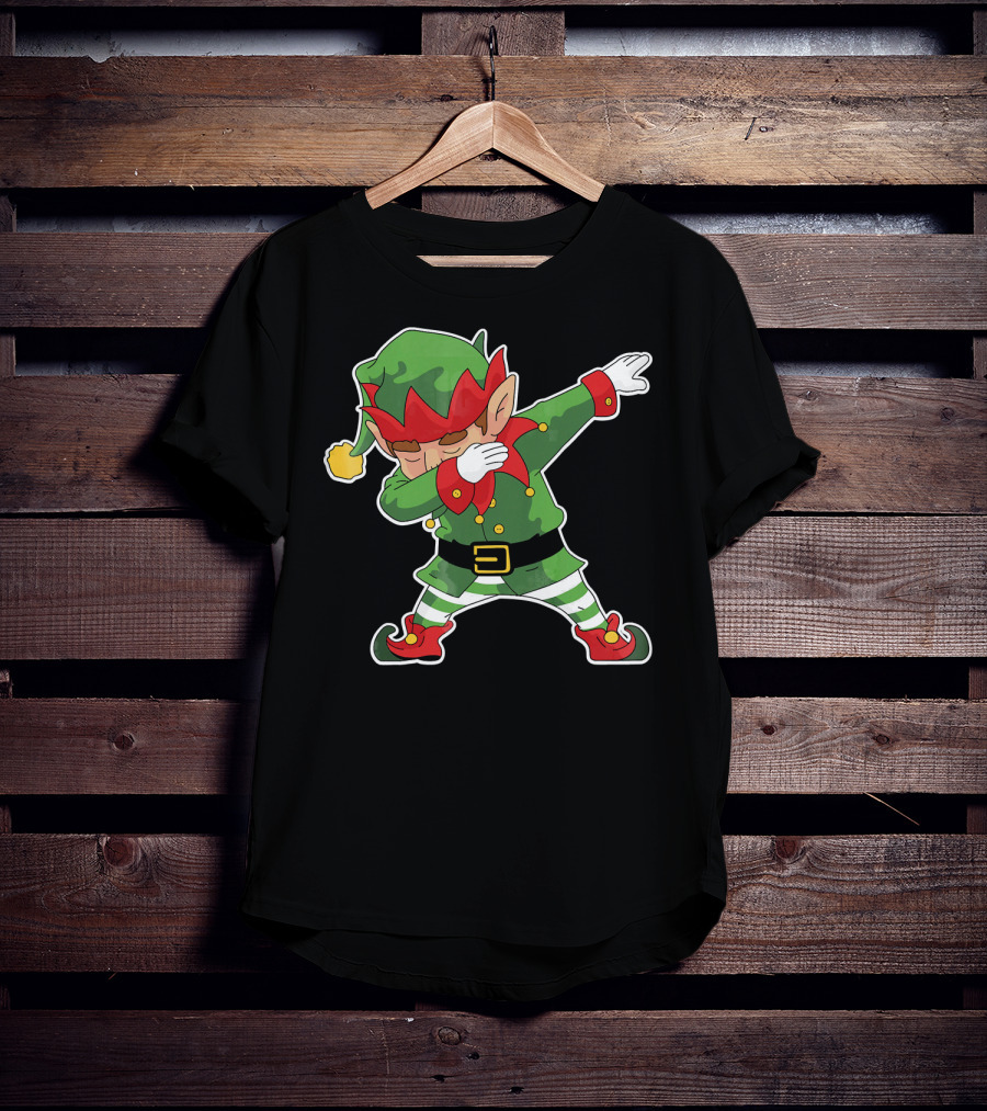 Christmas Dabbing Elf Funny Holiday Dance Pose T-Shirt