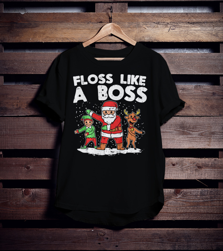 Floss Like A Boss Santa Claus Elf Reindeer Dance T-Shirt