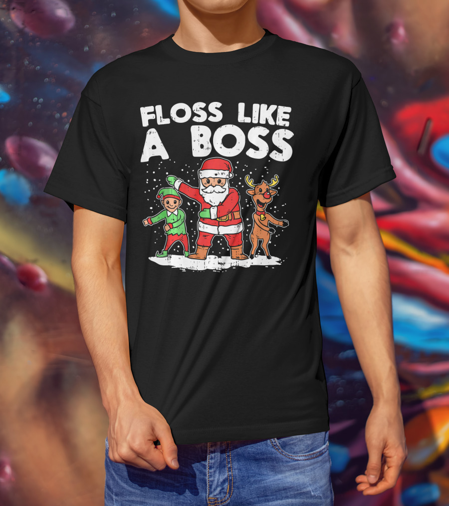 Floss Like A Boss Santa Claus Elf Reindeer Dance T-Shirt