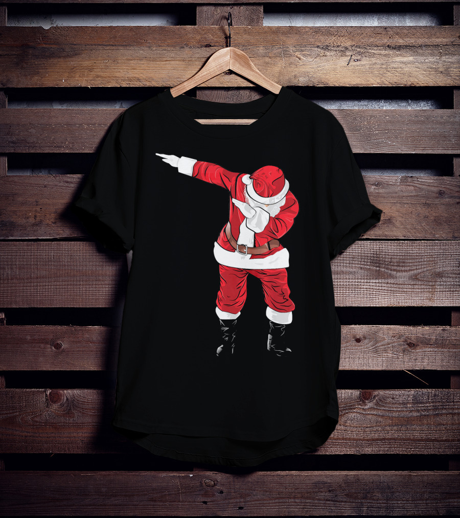 Christmas Dabbing Funny Santa In Classic Red Suit T-Shirt