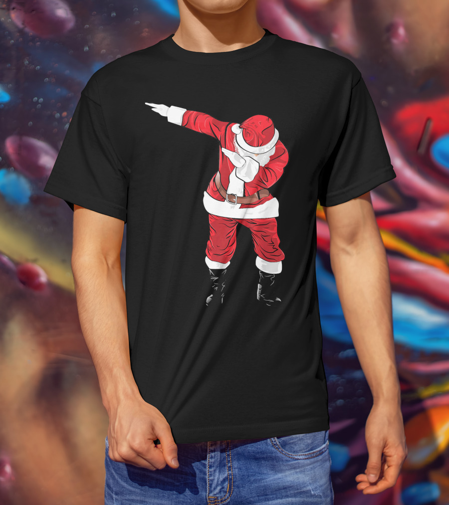 Christmas Dabbing Funny Santa In Classic Red Suit T-Shirt