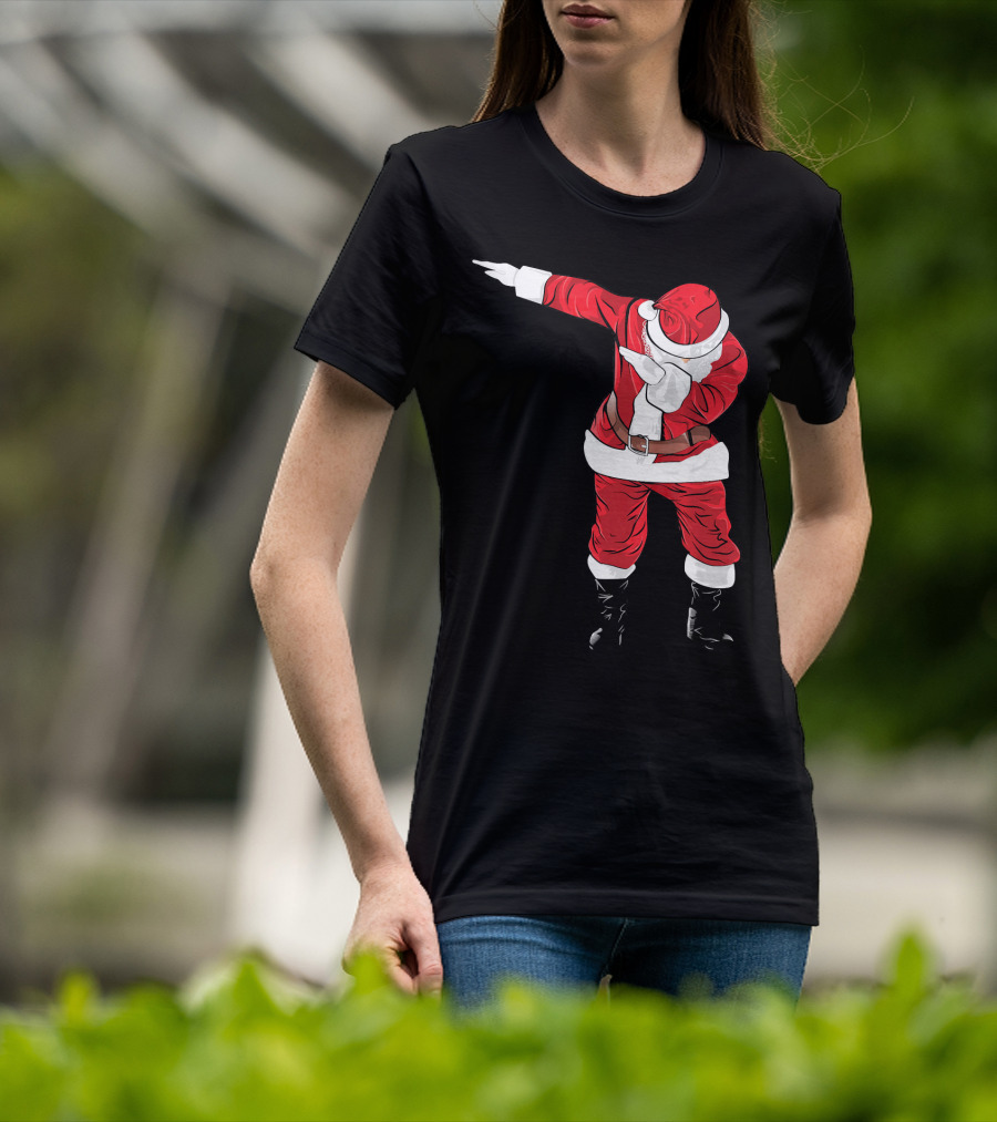 Christmas Dabbing Funny Santa In Classic Red Suit T-Shirt