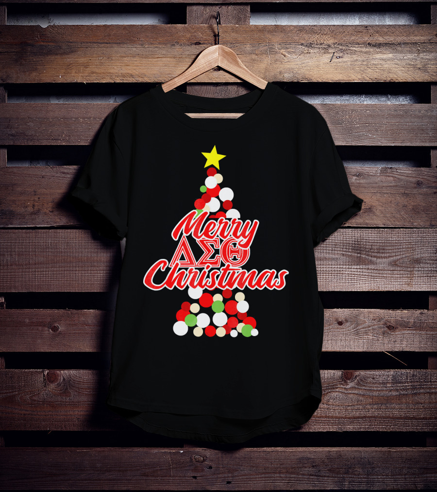 Merry Delta Sigma Theta Christmas Holiday Tree T-Shirt
