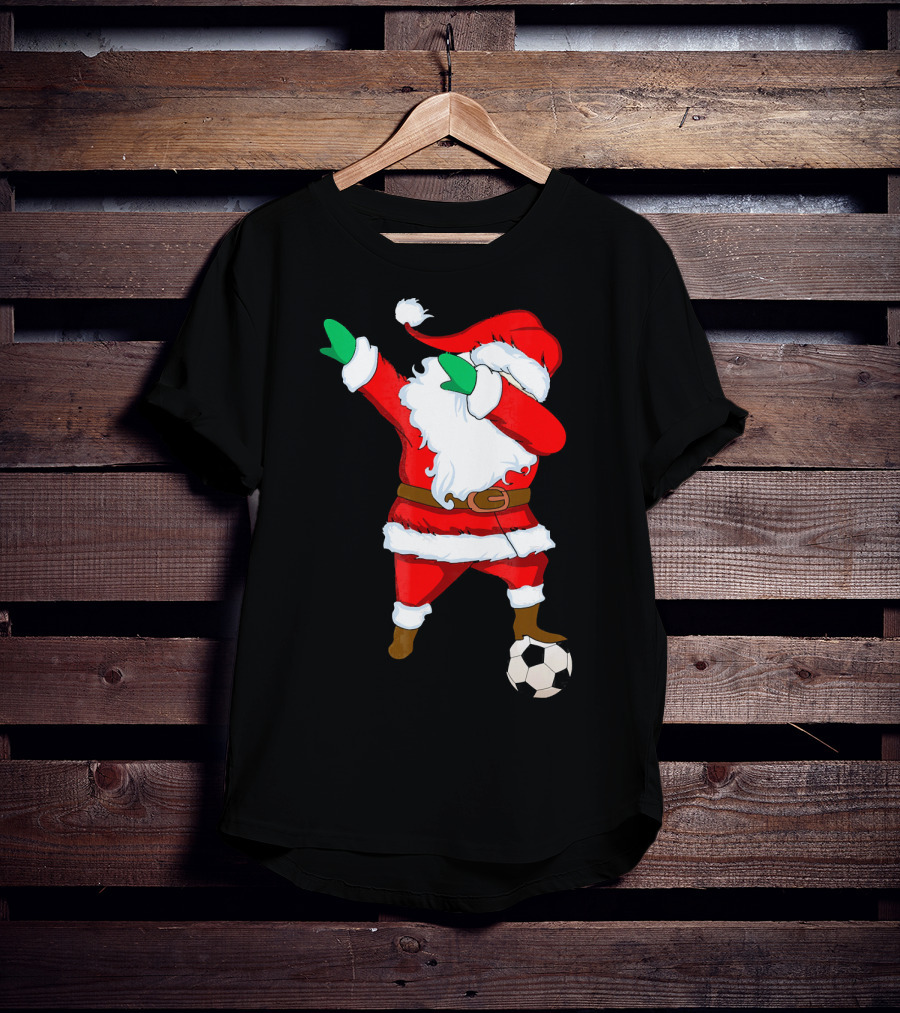 Santa Claus Dabbing With Soccer Ball T-Shirt