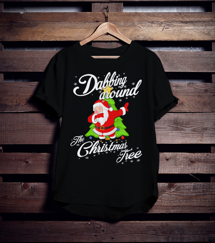 Dabbing Around The Christmas Tree Santa Claus T-Shirt