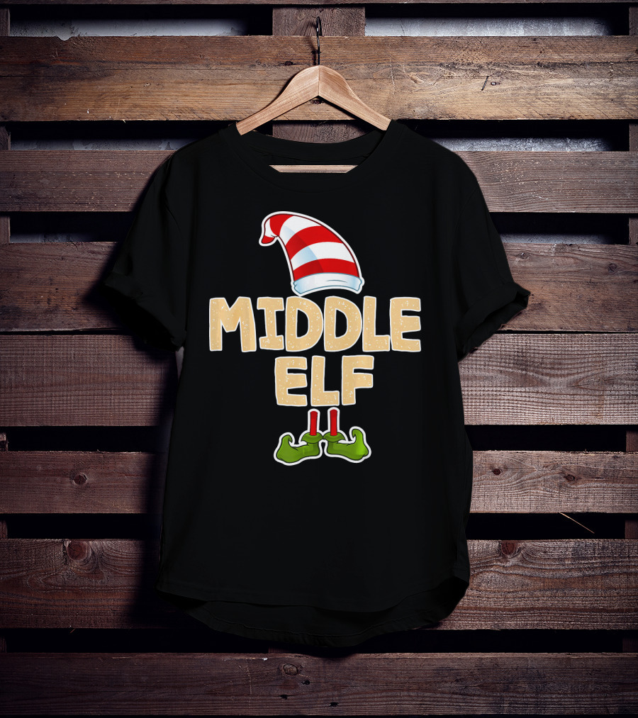 Middle Elf Candy Cane Hat And Green Shoes T-Shirt