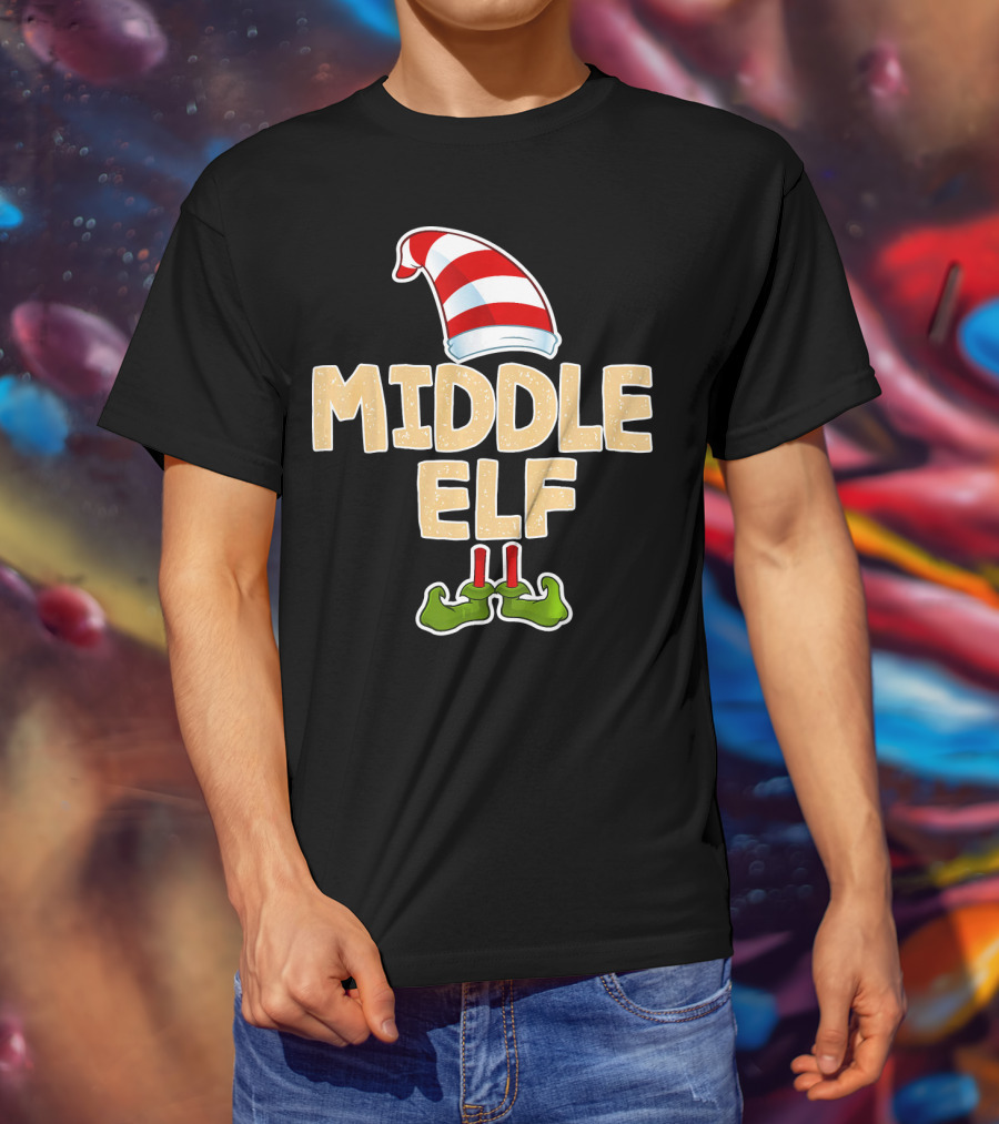 Middle Elf Candy Cane Hat And Green Shoes T-Shirt