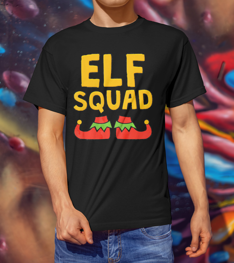 ELF SQUAD Fun Holiday Elf Shoes Festive T-Shirt