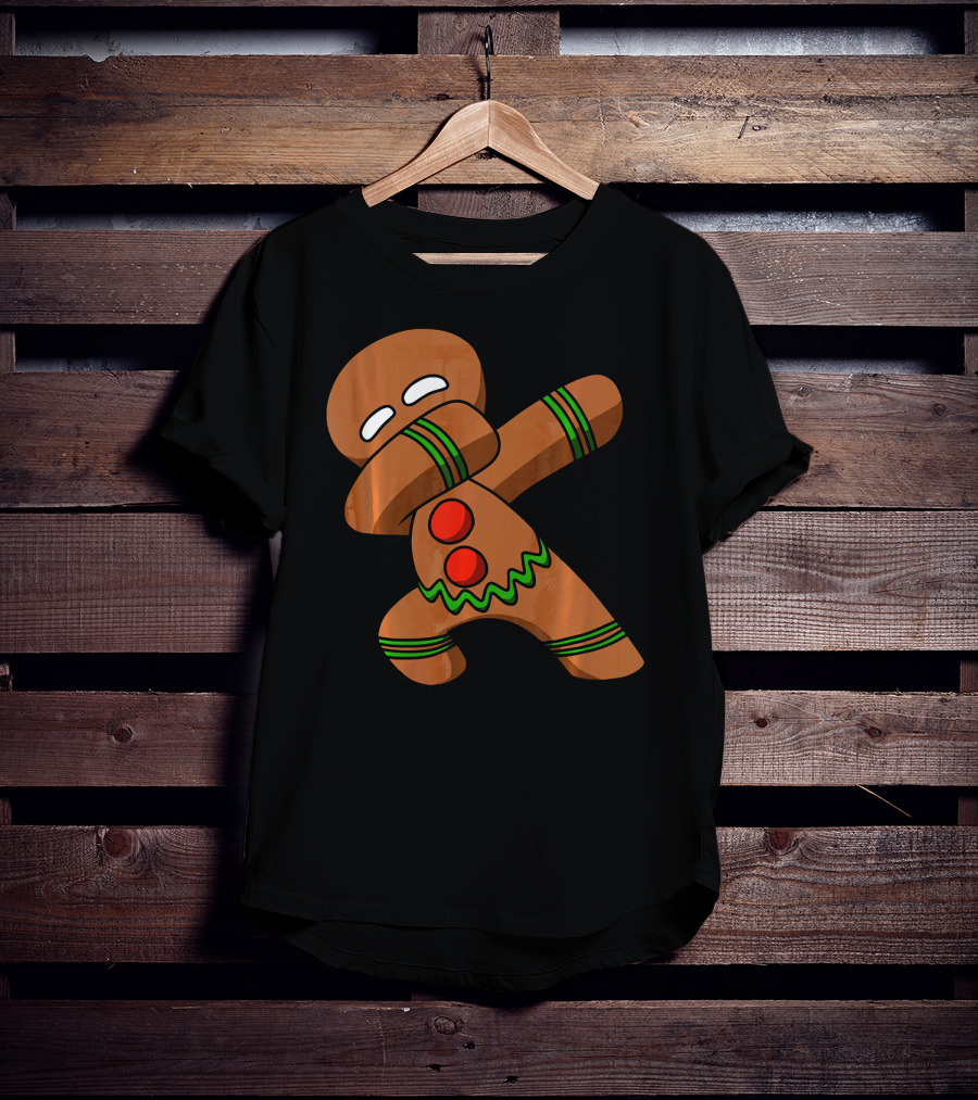 Dabbing Gingerbread Man Funny Christmas Cookie Dance T-Shirt