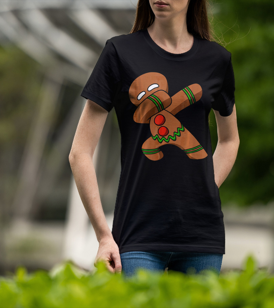 Dabbing Gingerbread Man Funny Christmas Cookie Dance T-Shirt