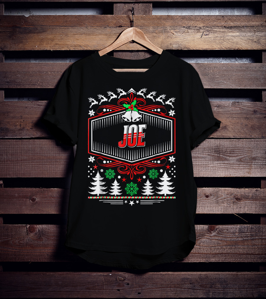 JOE Reindeer Snowflakes Christmas Trees Holiday T-Shirt