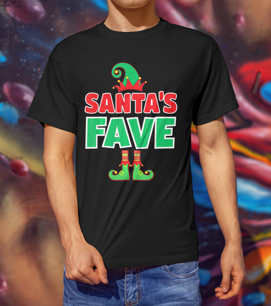 SANTA'S FAVE Elf Hat And Boots T-Shirt