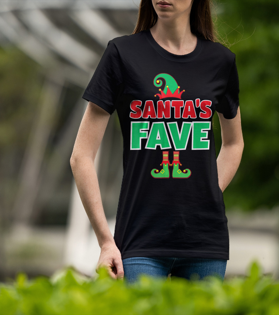 SANTA'S FAVE Elf Hat And Boots T-Shirt