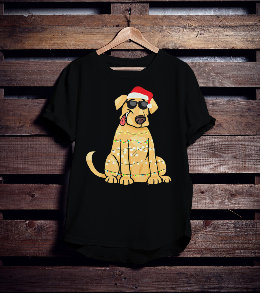 Labrador Santa Claus Christmas Lights Sunglasses T-Shirt