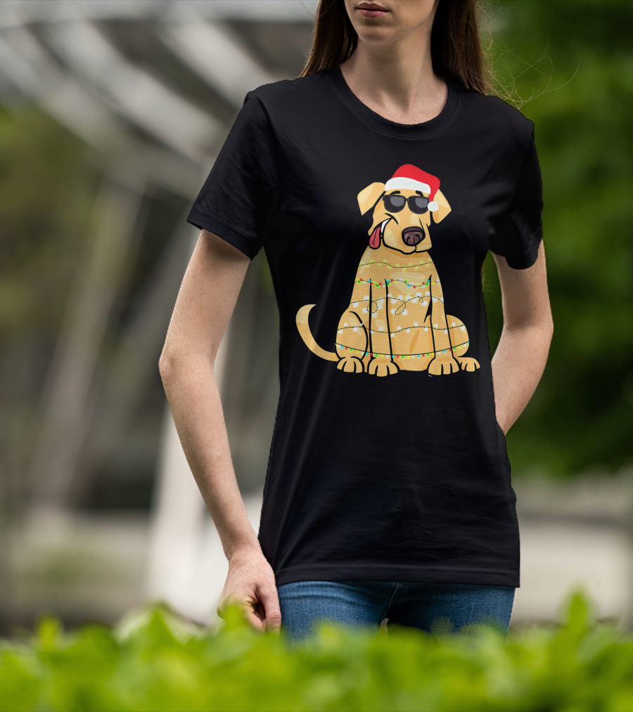 Labrador Santa Claus Christmas Lights Sunglasses T-Shirt