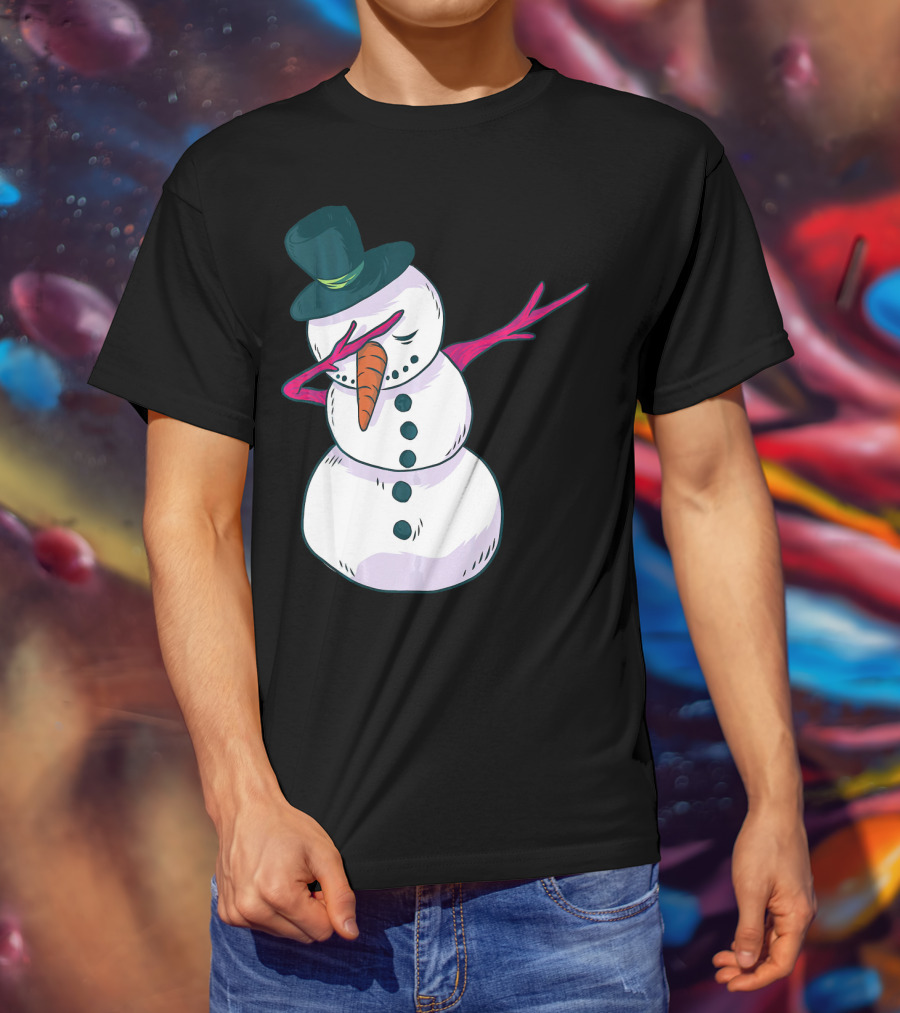 Christmas Snowman Dabbing Festive Dance Move T-Shirt
