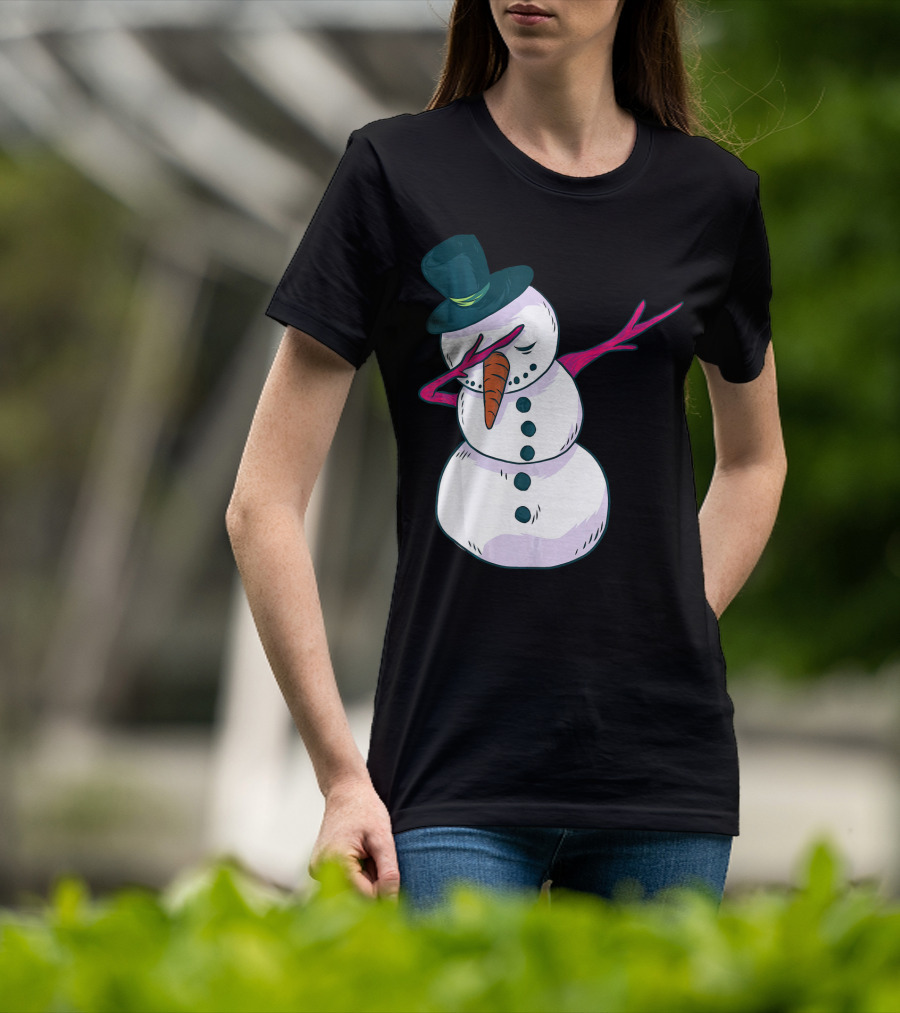 Christmas Snowman Dabbing Festive Dance Move T-Shirt