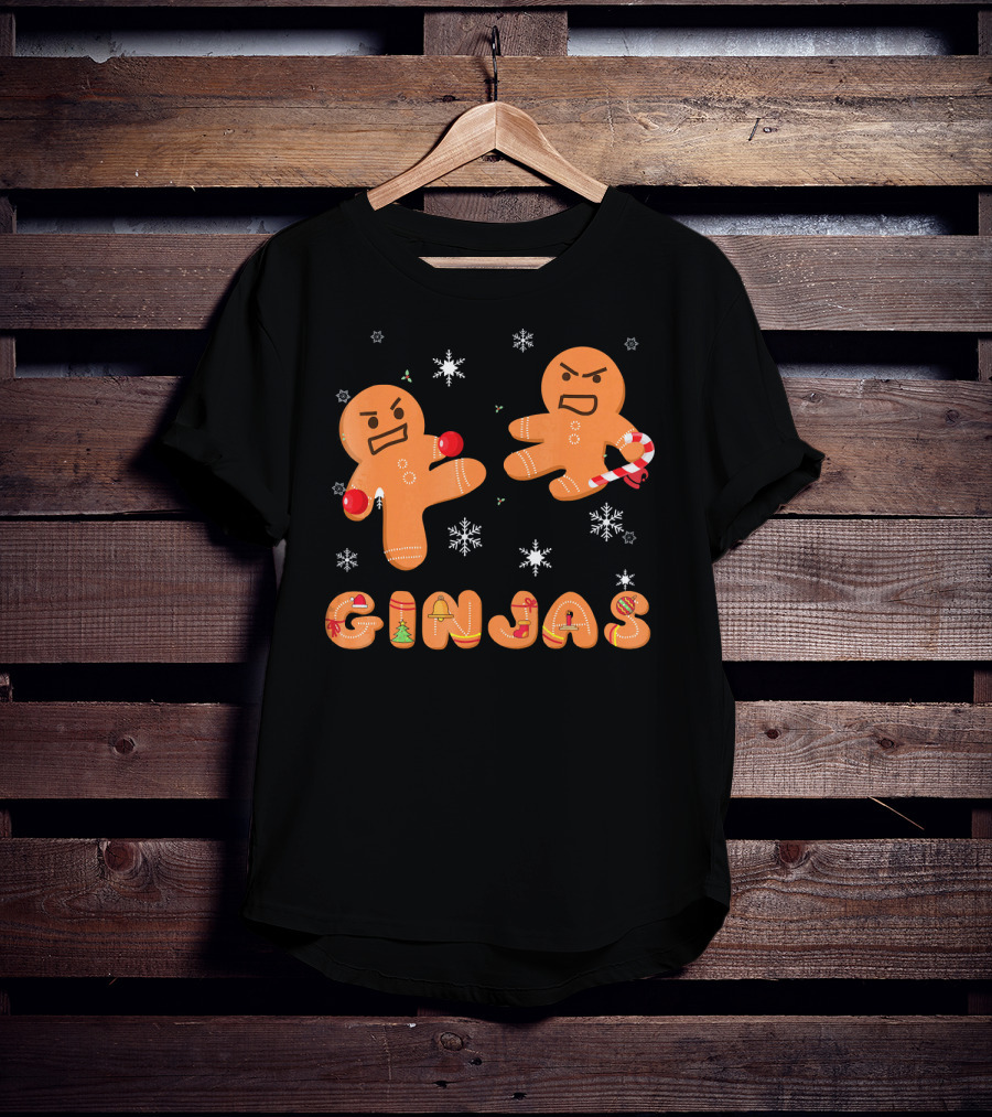 Ginjas Gingerbread Ninjas Holiday Fun T-Shirt