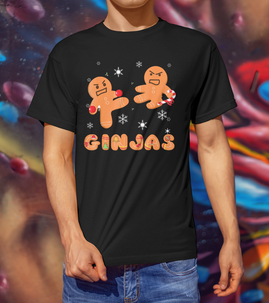 Ginjas Gingerbread Ninjas Holiday Fun T-Shirt